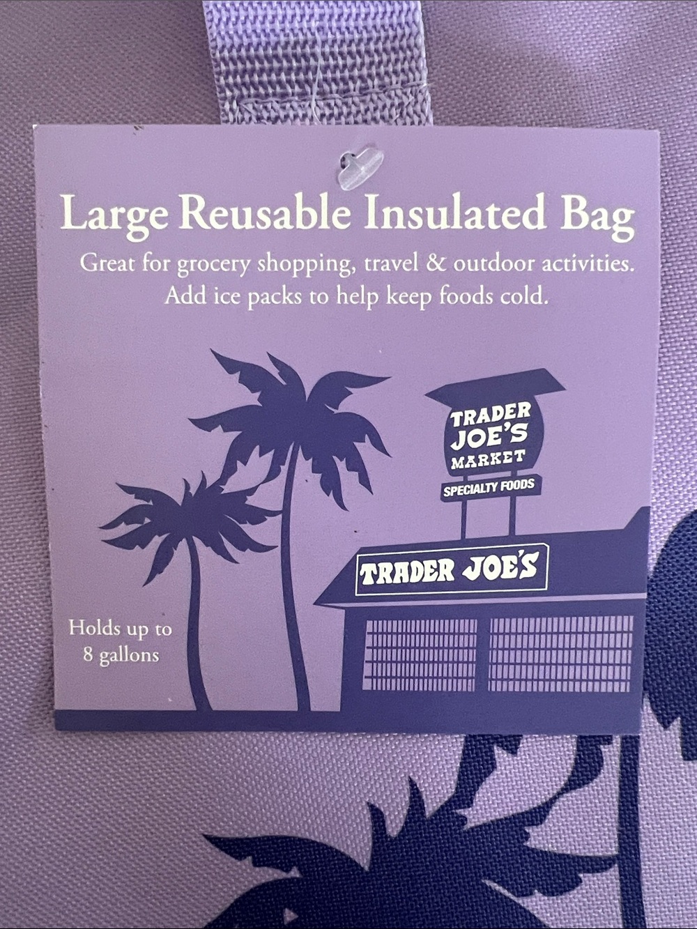 Trader Joe's Purple Reusable Grocery Tote - Picture 3 of 3